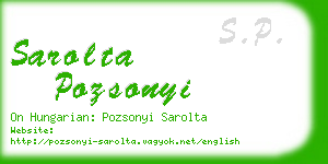 sarolta pozsonyi business card